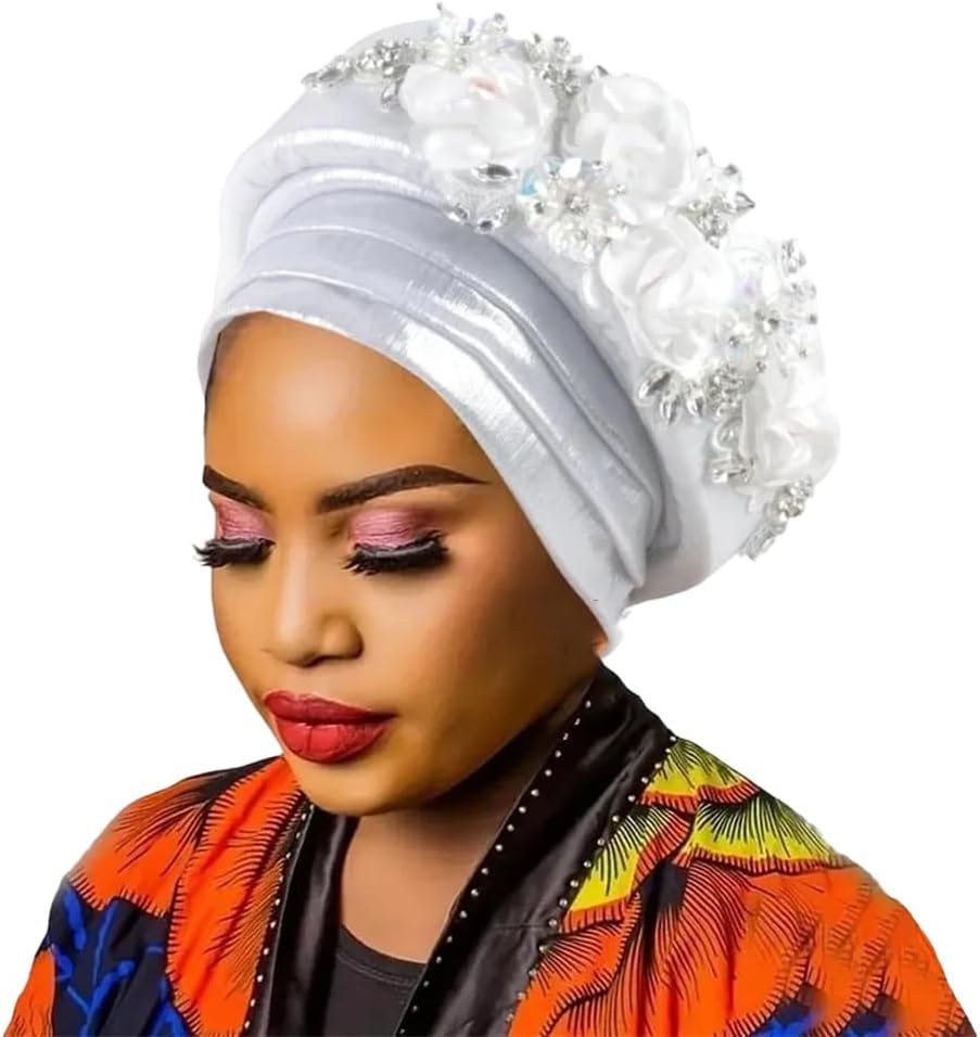 Dvbfufv African Flower Turban Cap Lady Headwraps Women's Wedding Party Auto Hat Outfits
