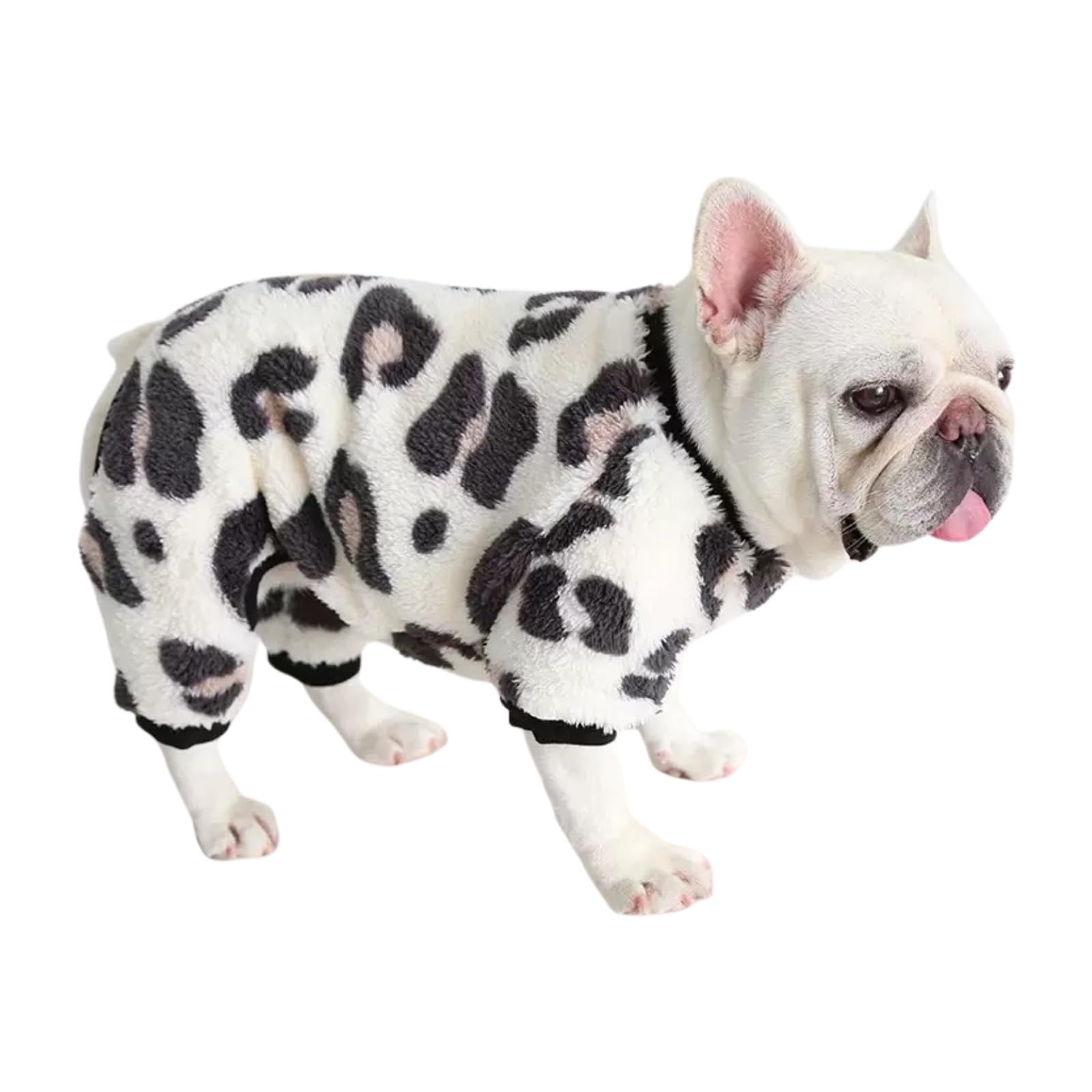 BT Bear Dog Pajamas Soft Warm Fleece Jumpsuit Cute Pet Clothes Onesies Costume for Puppy Small Medium Dogs Pug French bulldog (Cow, XL) — image 1