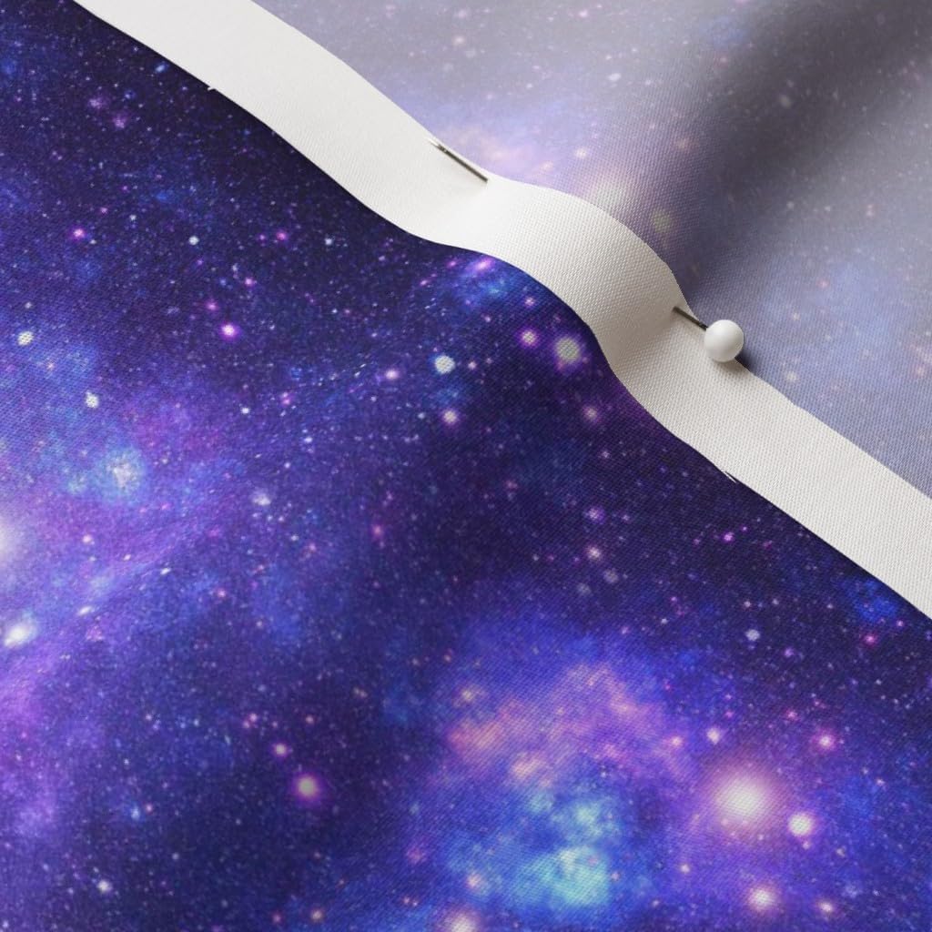 Spoonflower Fabric - Purple Space Stars Science Galaxy Nebula Astronomy Universe Cosmos Printed on Cotton Poplin Fabric by The Yard - Sewing Shirting Quilting Dresses Apparel Crafts