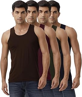 ramraj cotton Men Fine Cotton Vest RN Sukra 4 pcs Combo (BROWN,GREEN,NAVY,GRAPE WINE)-picture-21