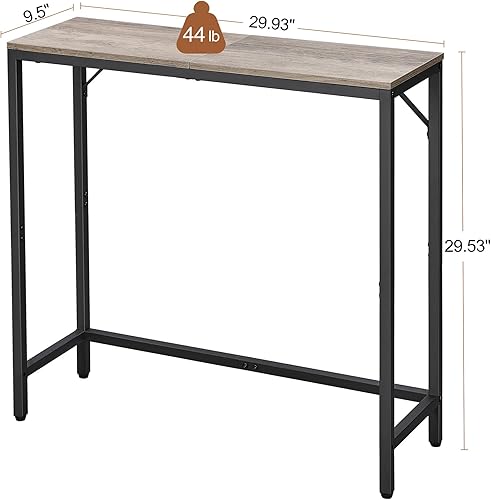 Miniatura 3 de Mesa consola estrecha con 2 barras de apoyo, mesa de entrada pequeña, mesa de sofá fina, mesa de sofá industrial, mesa de exhibición, mesa auxiliar