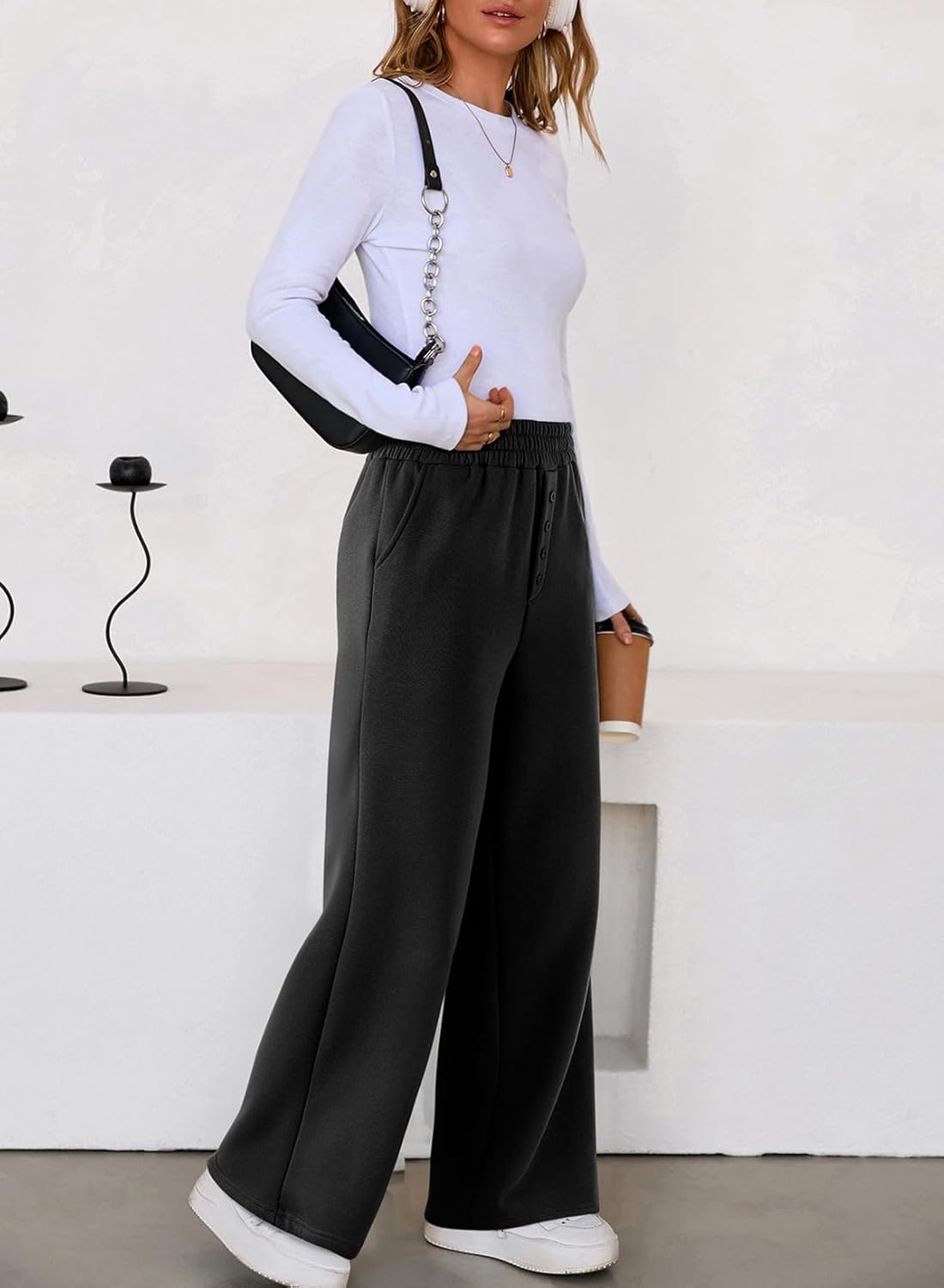 Aleumdr Womens Wide Legs Sweatpants Fleece Lined High Waisted Baggy Pants 2026 Trendy Casual Athletic Joggers with Pockets - Image 7