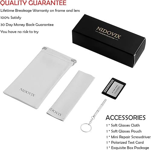 Miniatura 6 de NIDOVIX Gafas de sol polarizadas clásicas estilo aviador vintage para hombres y mujeres, marco grande, retro, de los años 70