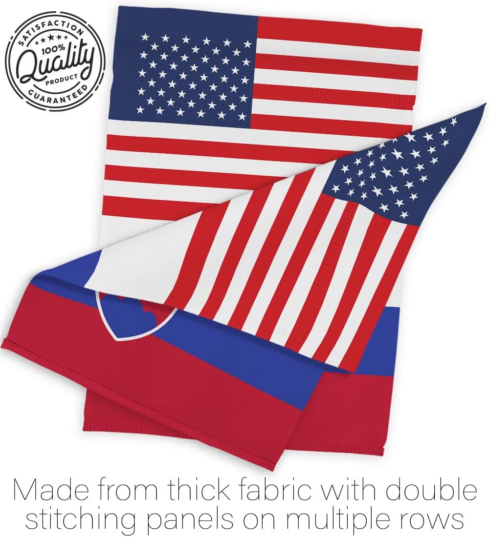 Slovakia US Friendship Garden Flag - Regional Nationality Nation International World Country Particular Area - House Decoration Banner Small Yard Gift Double-Sided Made in USA 13 X 18.5