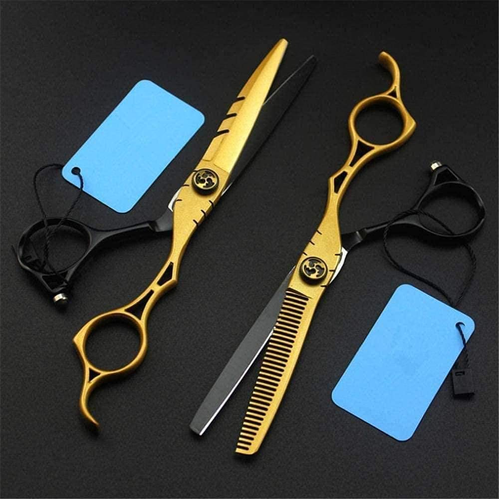 Tijeras de peluquería, Tijeras de peluquería Tijeras de Pelo Huecas Doradas Profesionales Corte de Pelo Tijeras de Corte Tijeras de Adelgazamiento Tijeras de peluquería T