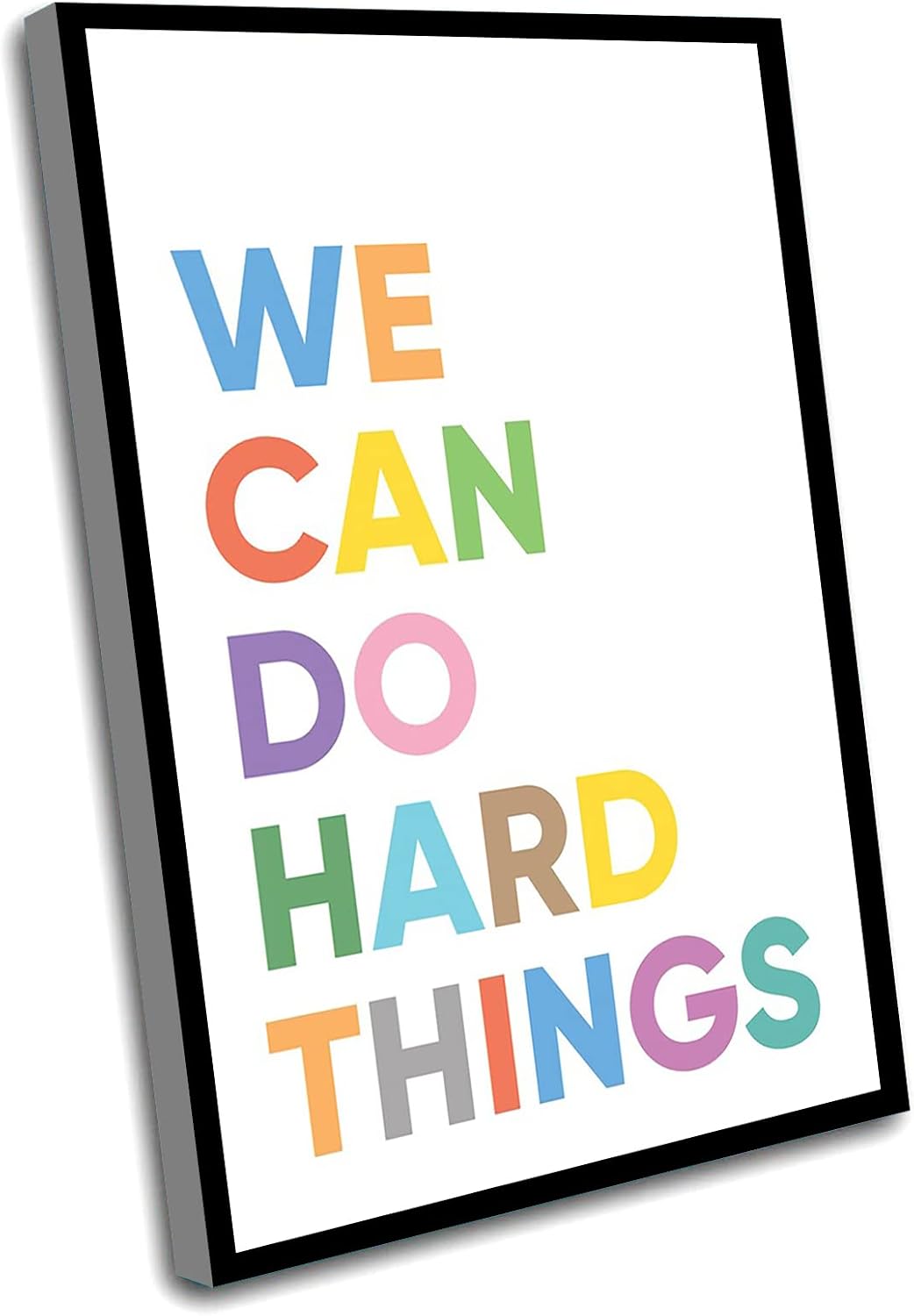 Baby Girl Nursery Wall Art,Boys Room Wall Decor,We Can Do Hard Things,Nursery Print,Classroom Decor,Positive,Motivation Quote,Printable Wall Art,Poster,Teacher,Playroom Sign,12x16 Inch Framed Wall