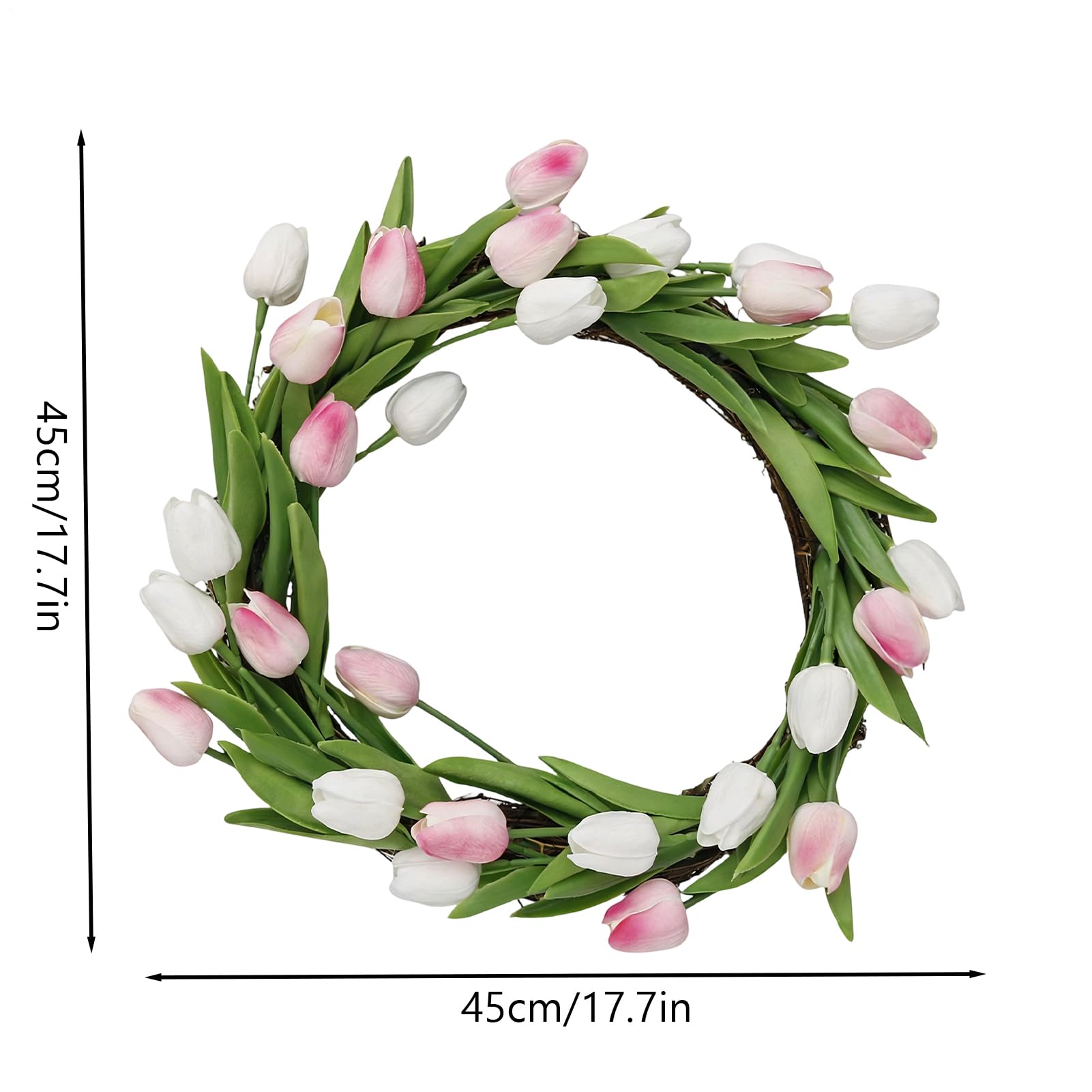 Ghirlanda primaverile – decorazione da parete rustica verde | ghirlande primaverili per la porta di casa | per casa colonica, appartamento, ristorante, interni ed esterni, giardino, cortile, festa di