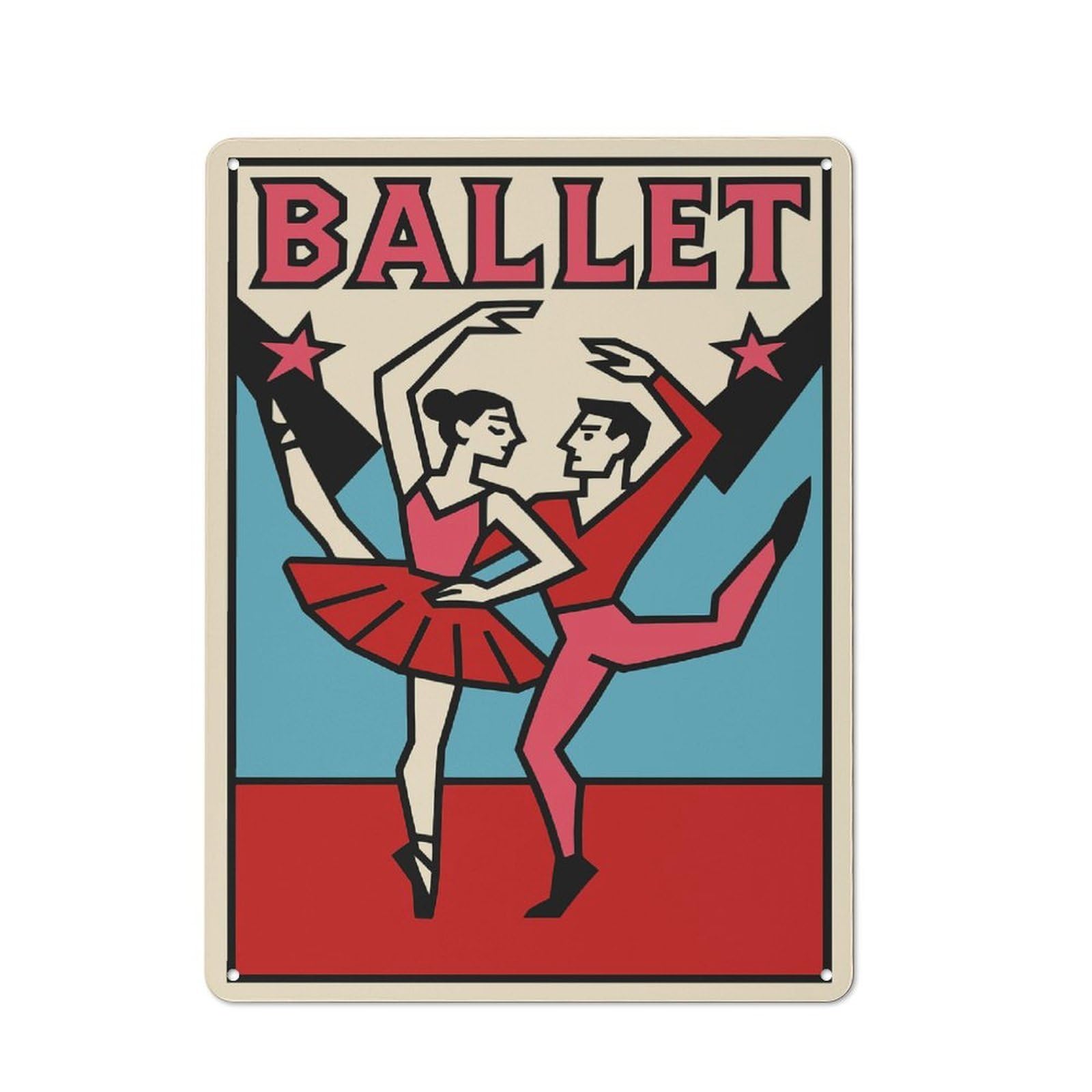 Ballet Dancers Classic Metal Wall Decor 40x30cm, Metal Wall Plaque for Hobby Room, Office, Lounge Or Living Room