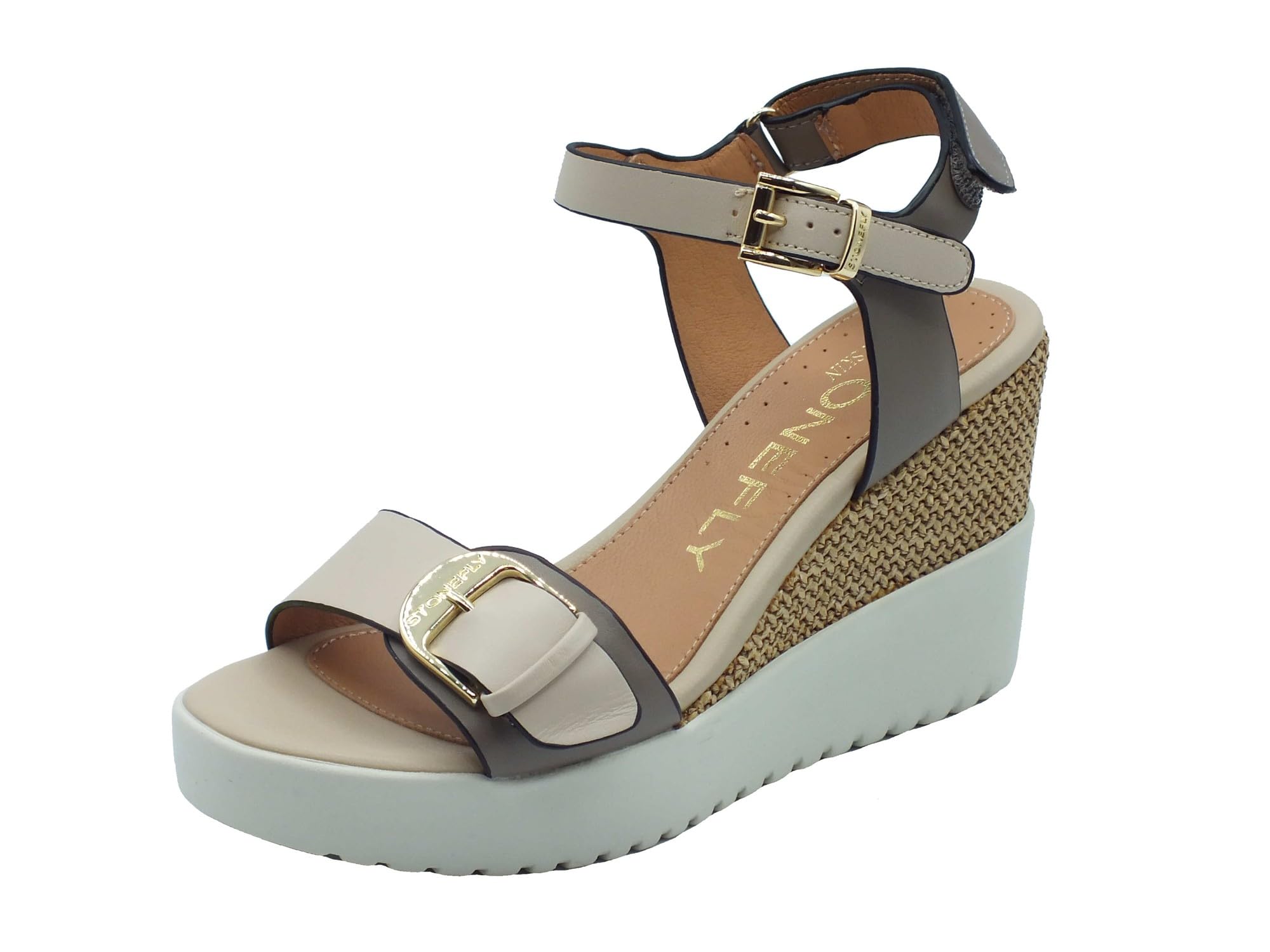 Stonefly 222301 Ely 21 Taupe Brown Sandali per Donna in Pelle