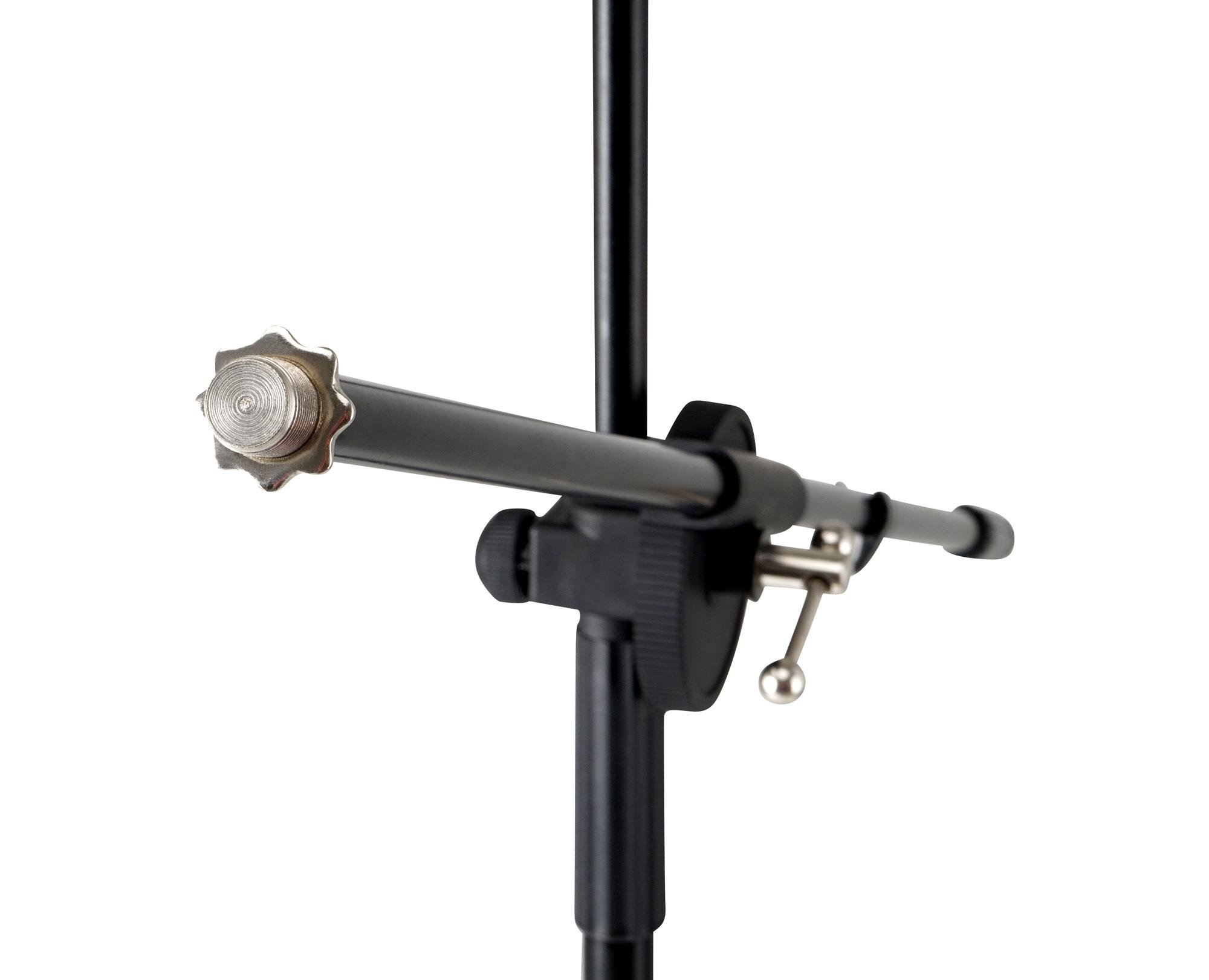 Classic Cantabile NSM-100 Leggio con Asta Microfono (Leggio e supporto microfono in uno, facile da montare, extra alto) Nero