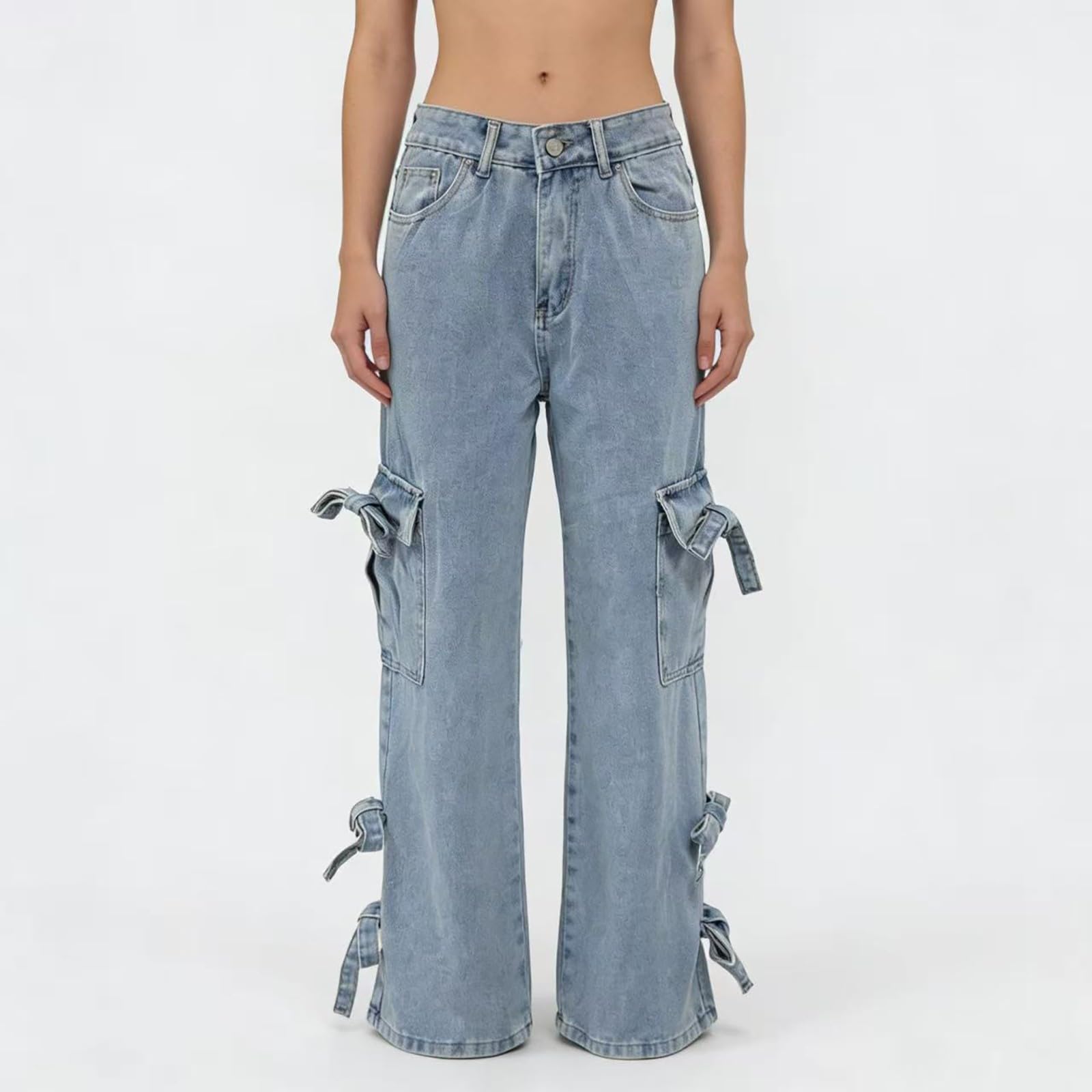 Jeans Donna Curvy Jeans Elasticizzati Leggeri Curvy Pantaloni Baggy Gamba Larga Larghi Tempo Libero Pantaloni Denim Vita Alta Casual con Tasche Moda Pantalone Wide Leg Comodi Vintage
