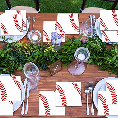 Image of gisgfim 50 Pcs Baseball Party Napkins Baseball Birthday Disposable Paper Napkins Sport Game Luncheon Napkin Supplies Decorations Favors for Kids Sport Theme Party