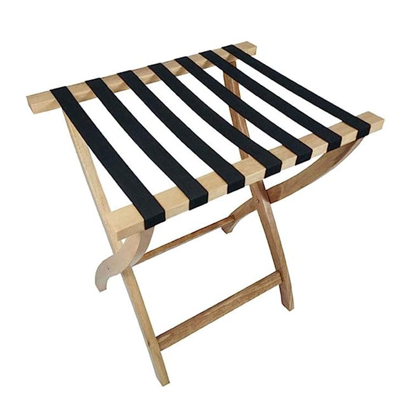 Porte-bagages en bois pliant pour valise et chambre d'amis avec sangles en nylon robuste