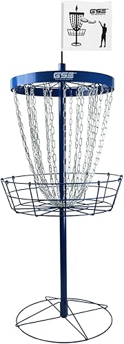 GSE PRO - Cesta portátil de disco para golf, 12 cadenas24 cadenas, cestas de golf de disco volador de metal, cestas de práctica de golf de disco