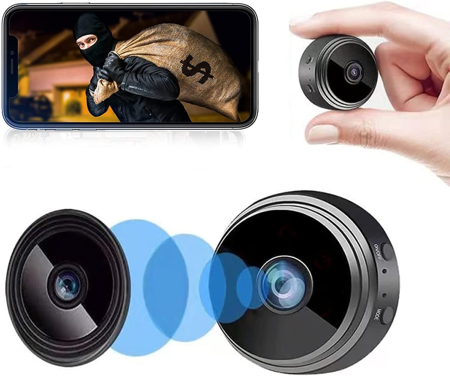 Spy Camera-Hidden Mini Spy Camera-Wireless WiFi Camera with Remote View with Audio and Video Live Feed Hidden Cam Hd Cameras for Indoor Outdoor Using