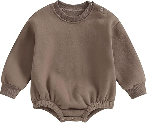 DNOMAID YZARC Sudadera cálida para bebé niño y niña, mameluco sólido de manga larga, suéter de forro polar, mameluco de burbujas, ropa de otoño e