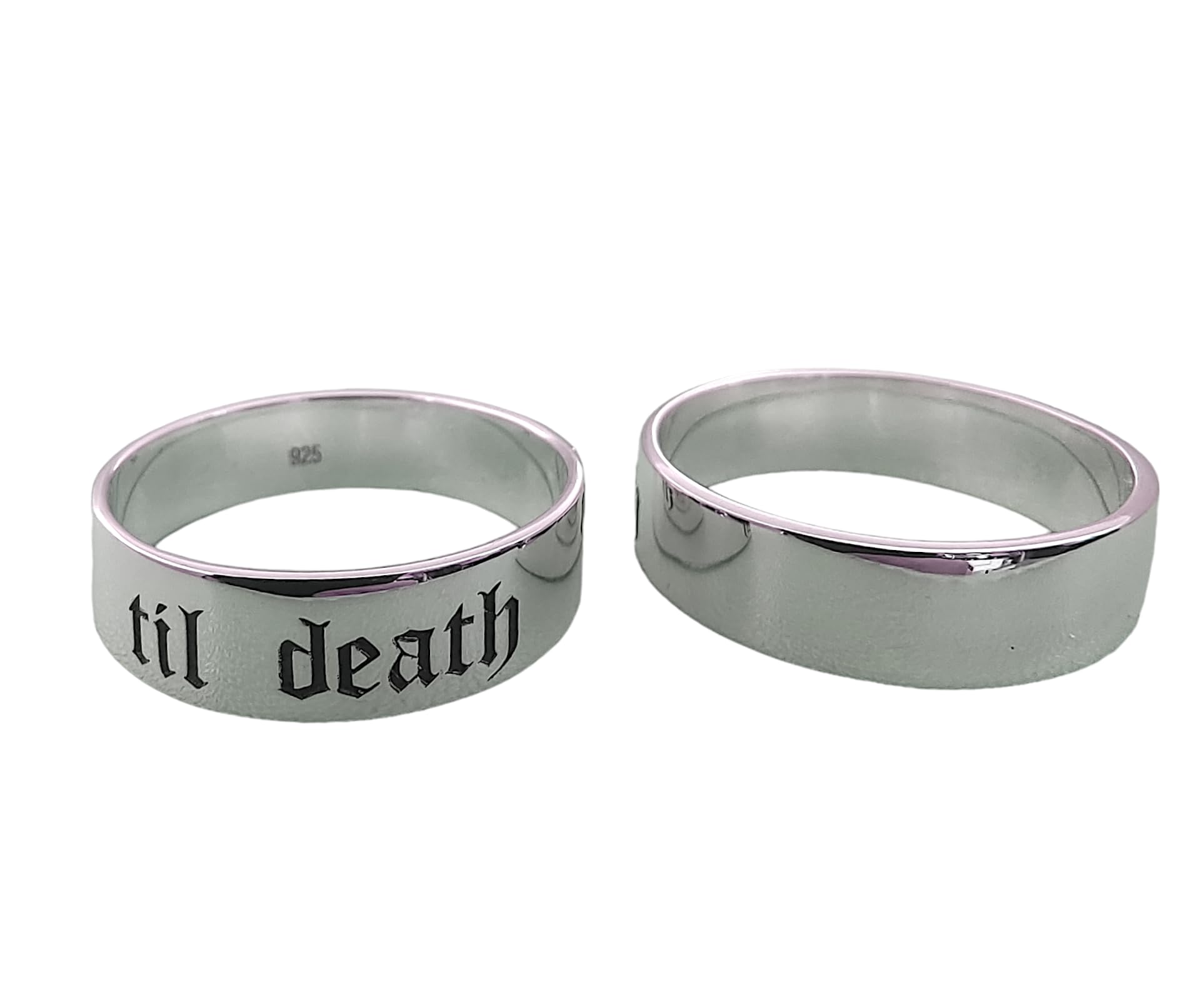 Til Death Band Ring Silver band ring Boho Jewelry for Women Sterling Silver Ring Womens Stacking Ring Vintage Statement Ring