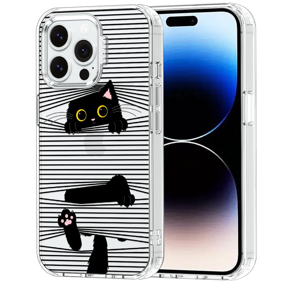 MOSNOVO Case for iPhone 14 Pro Max, [Buffertech 6.6ft Military-Grade Drop Protection] [Anti Peel Off Tech] Clear TPU Bumper Phone Case Cover Design -