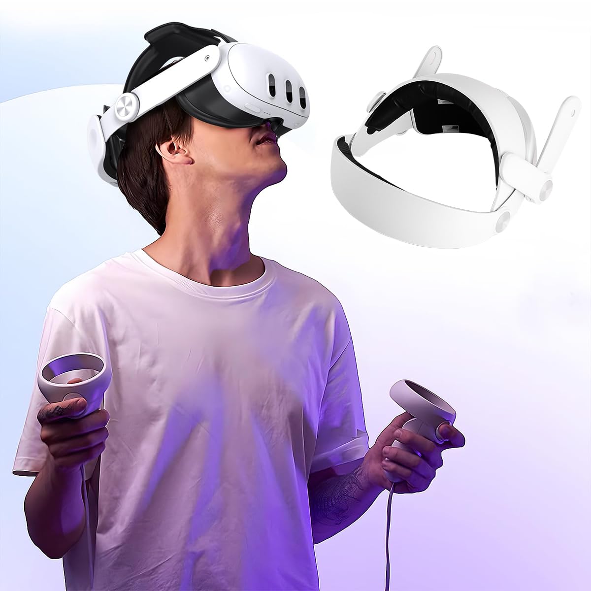 Cinghia per la testa regolabile per VR Cinghia per la testa per accessori Q3 VR La cinghia per la testa riduce la pressione sulla testa e migliora il supporto e il comfort 1 pz