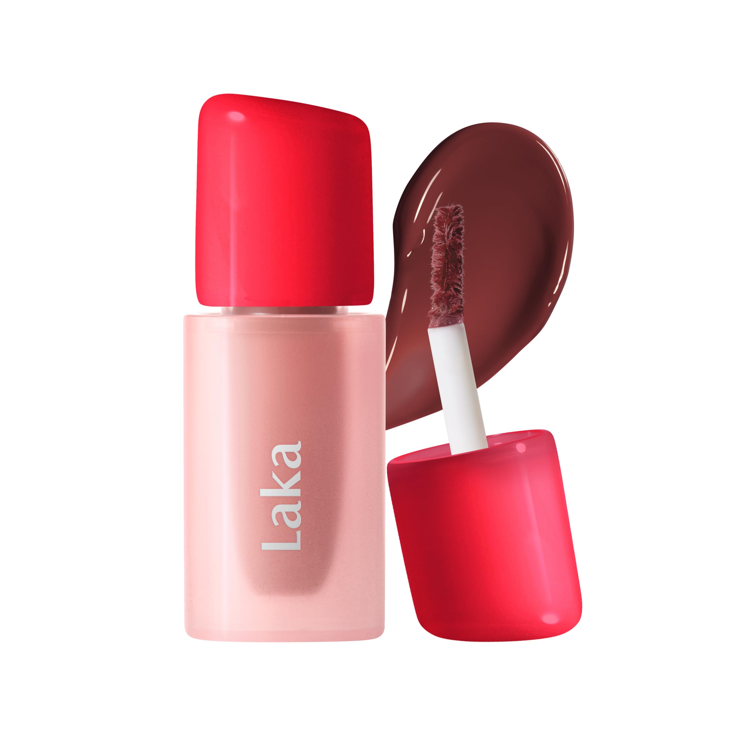 Laka Popping Balloon Lip Stain Mini, 2.2g/0.07oz, Glossy Plumping Tint, Moisturizing, Non-Sticky Texture for All-Day Hydration, K-Beauty​ (#990 Smoky)