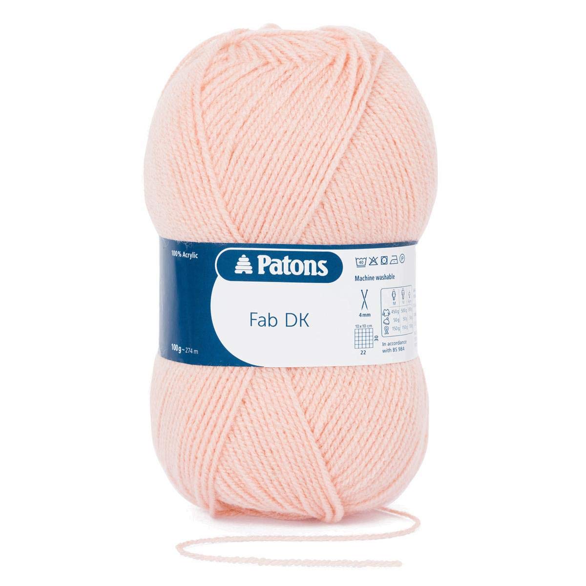Patons Fab DK Kitting/Crochet Yarn Double Knitting Wool 100g Balls and 100% Acrylic Machine Washable & Tumble Dry Yarn - 44 Colours in The Range - Colour 2365 - Melba - 1 x 100g Ball — image 1