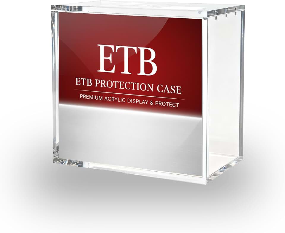 ETB Protector Case, Magnetic Acrylic Case for Elite Trainer Box | 8+5mm Thick Stackable Acrylic Display Case, UV Protection, Crystal Clear Dustproof Storage for TCG Trading Card Collection