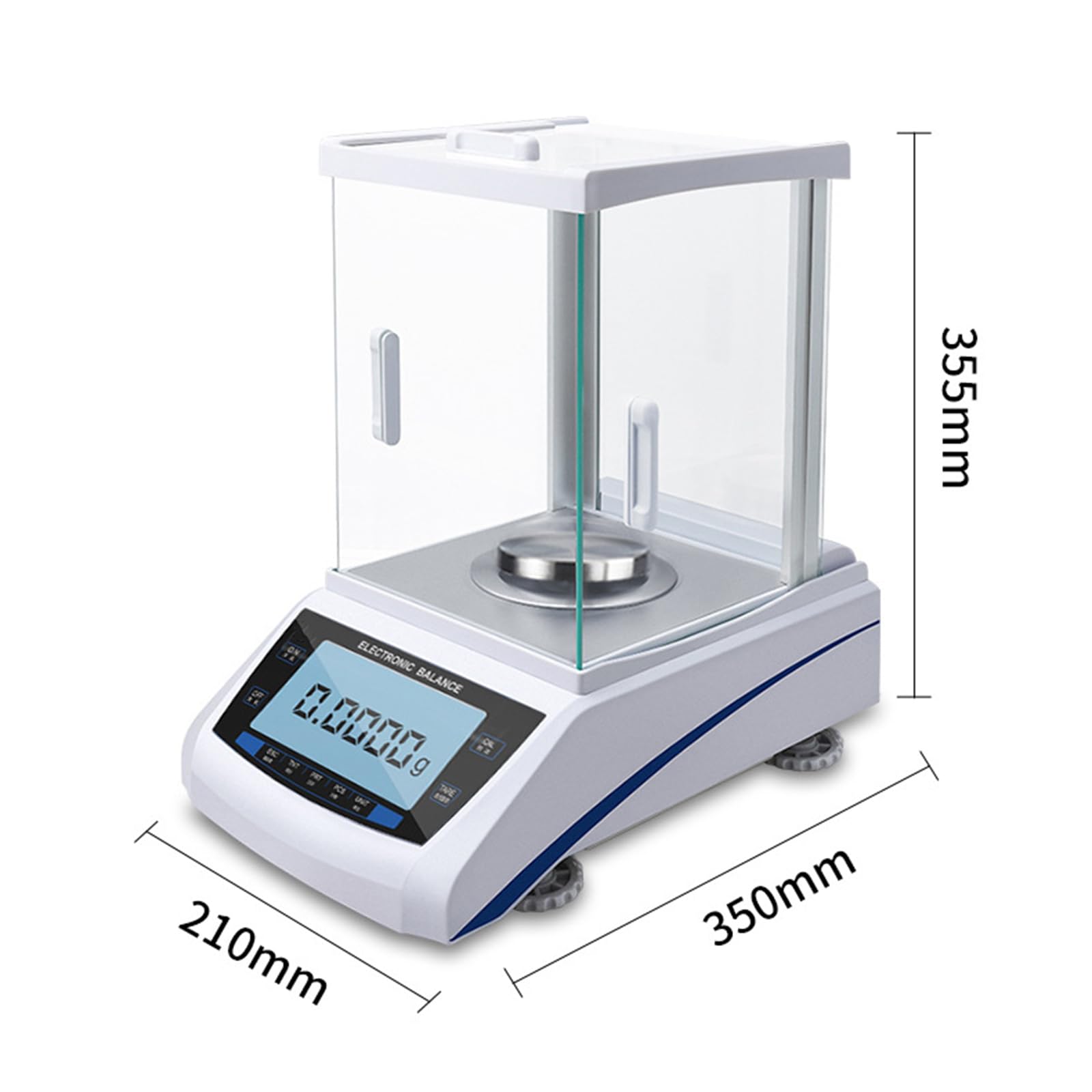Analysenwaage, Präzisionslaborwaage 0,1 mg, LCD-Display, Kalibriergewicht, Windschutz, RS232, für Schule und Teileprüfung, Größe: 220 g/0,1 mg