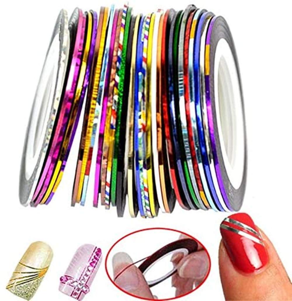 30 Couleurs Nail Art Autocollants pour Ongles DIY Colorés Striping Tape Line Nail Strip Ruban Décor Sticker Decal Bande Nail Art