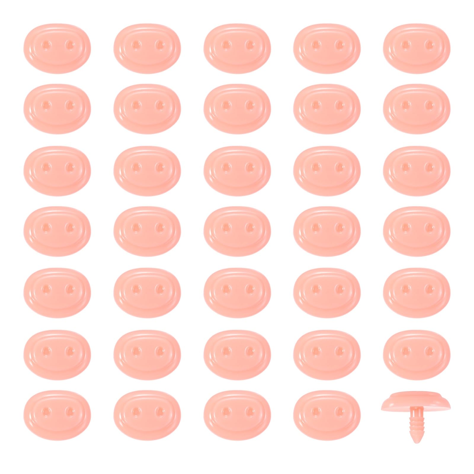 sourcing map 35Pcs Plastic Pink Pig Nose Mini Safety Pig Noses for Stuffed Animal Snout Doll Accessories Doll Making Supplies Puppet Repair Craft Kit