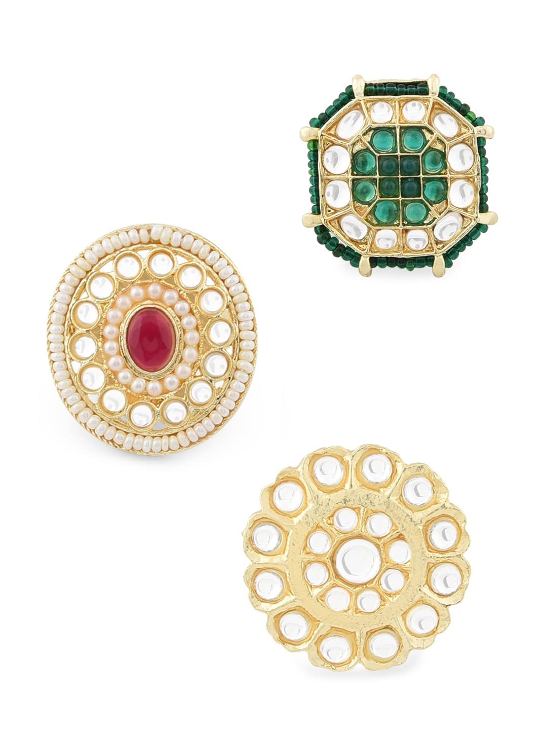 ZAVERI PEARLS Combo of 3 Ethnic Adjustable Finger Rings For Women-ZPFK12759 (B09TNPB592) Amazon Price History, Amazon Price Tracker