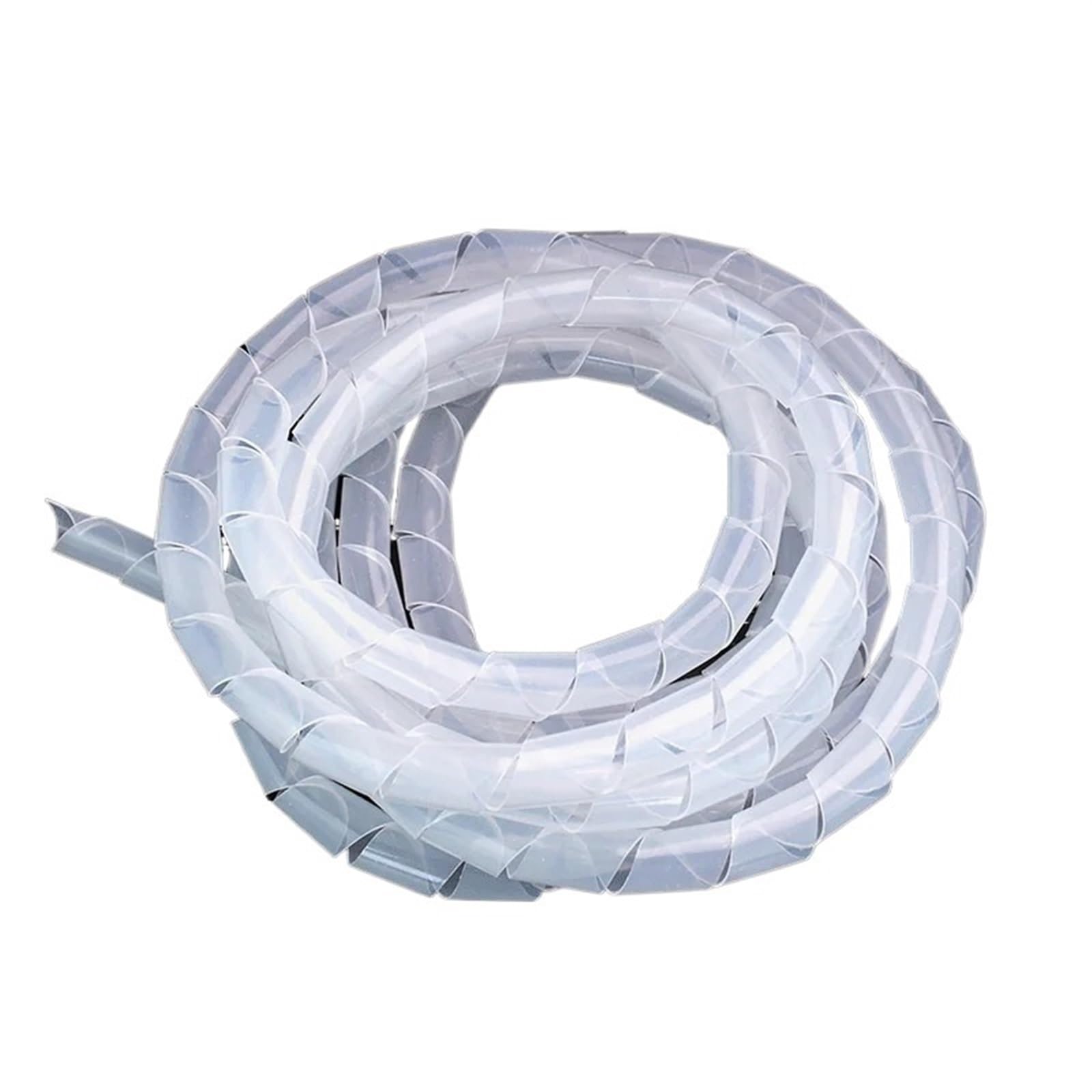 Manguito de gestión de cables flexible en espiral,Tubo enrollable para cables(White,4mm x 20 meter)