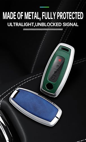 Miniatura 2 de ontto Car Key Cover with Keychain Leather and Metal Frame Key Fob Holder Full Protection Anti-scratched Fit for Nissan Rogue Pathfinder X-trail