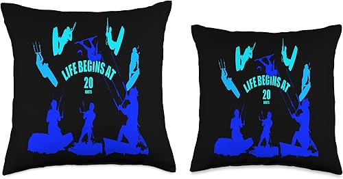 Miniatura 3 de Kiting Life Begins at Twenty Knots Kitesurfer Fun Quote 12 Throw Pillow, 16x16, Multicolor