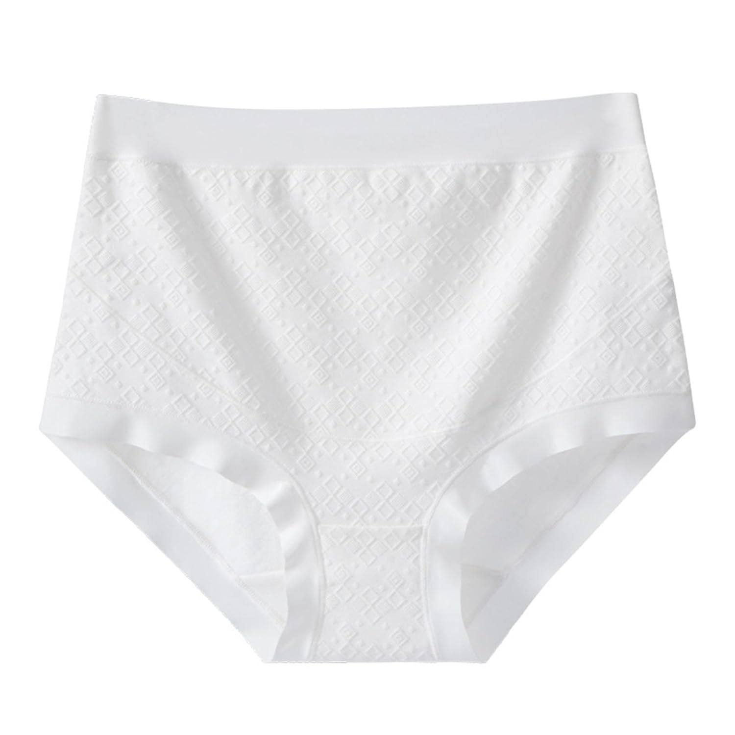 Womens Jacquard High Waisted Underwear Full Coverage Panties Soft Breathable Cotton Stretch Solid Briefs