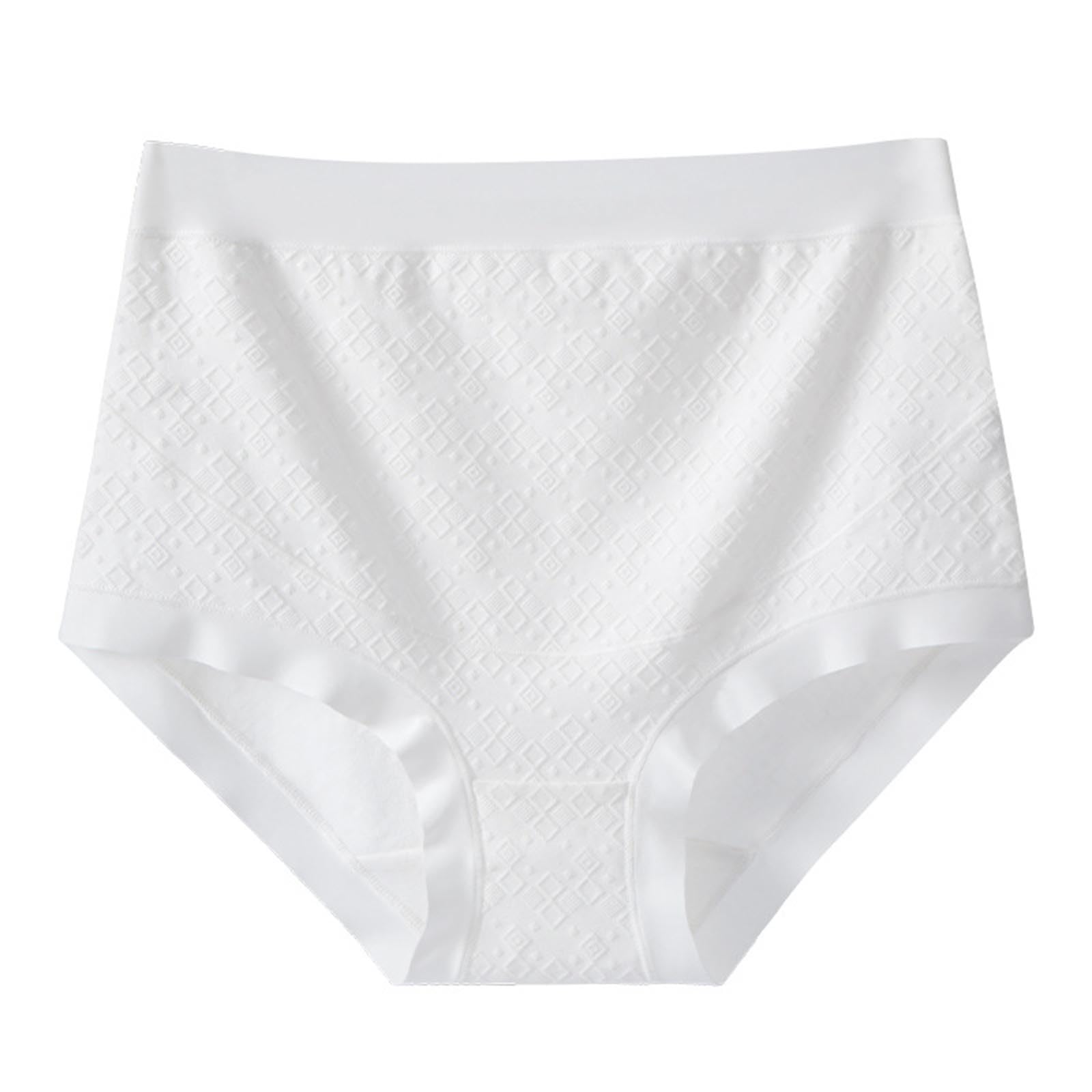 Womens Jacquard High Waisted Underwear Full Coverage Panties Soft Breathable Cotton Stretch Solid Briefs