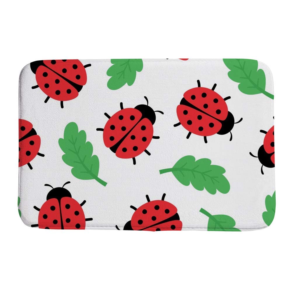 Tapis de bain motif feuilles en velours lavable absorbant l'eau