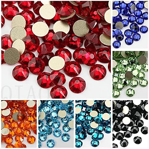8 Big + 8 Small Cut Facets Non Hotfix Crystal Rhinestones Glass Strass Stone Crystals Ab Glue On Clothes