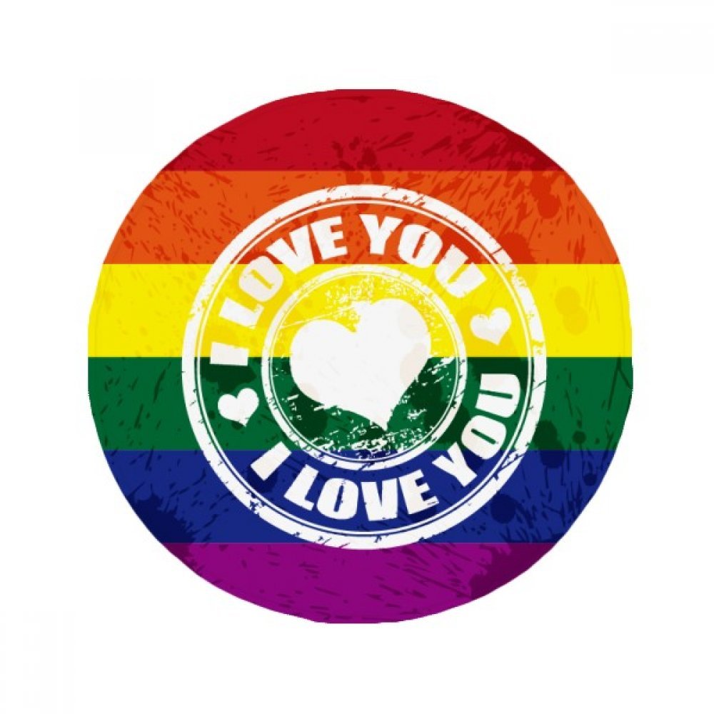 Tapis rond LGBT arc-en-ciel DIYthinker 50x50cm pour salon et salle de bain