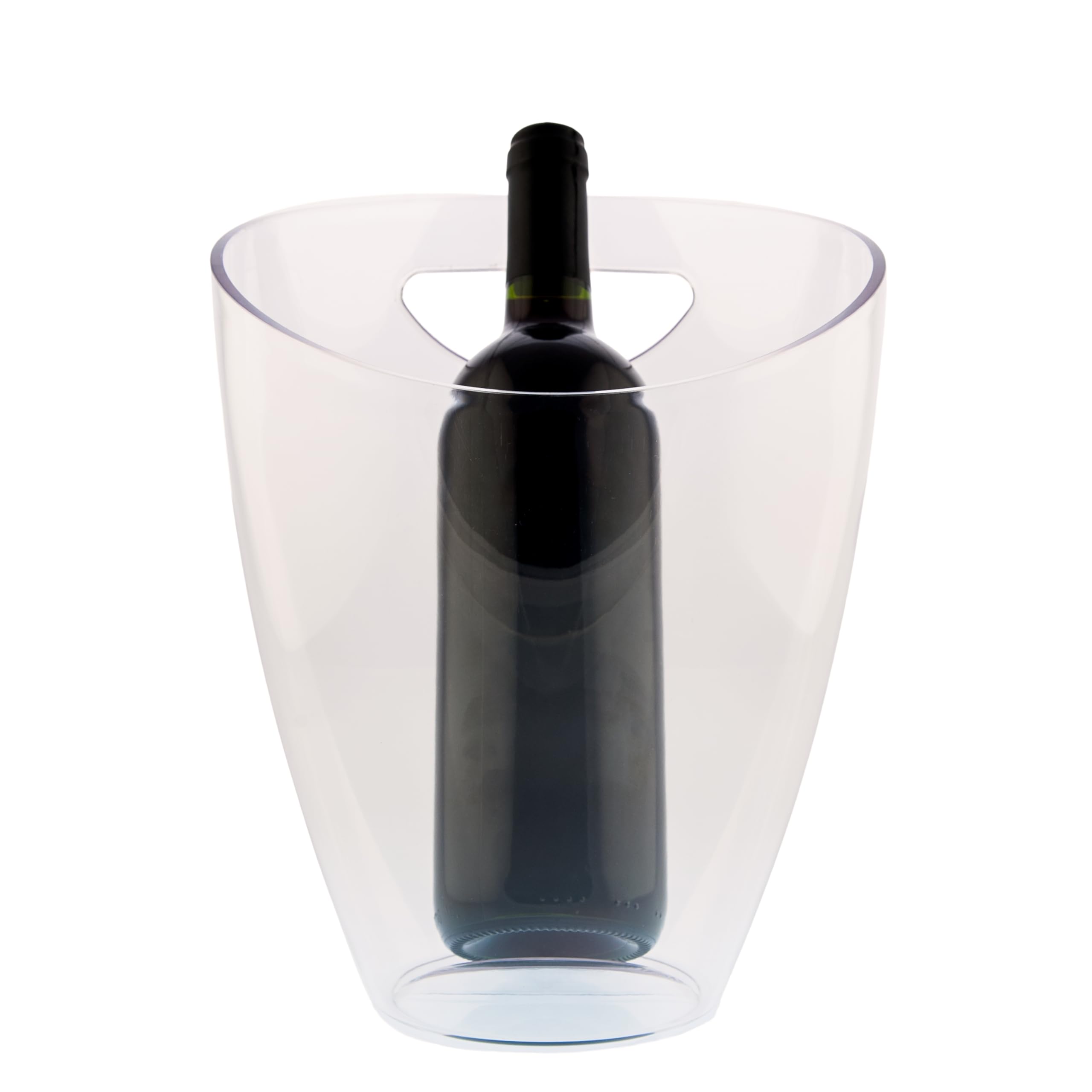 Cubitera para botellas de vino Koala Nature 3,5 L – Champanera acrílica para 2 botellas de vino, cava o champagne – Enfriador rápido, ligero, apilable y reutilizable, con asas, transparente