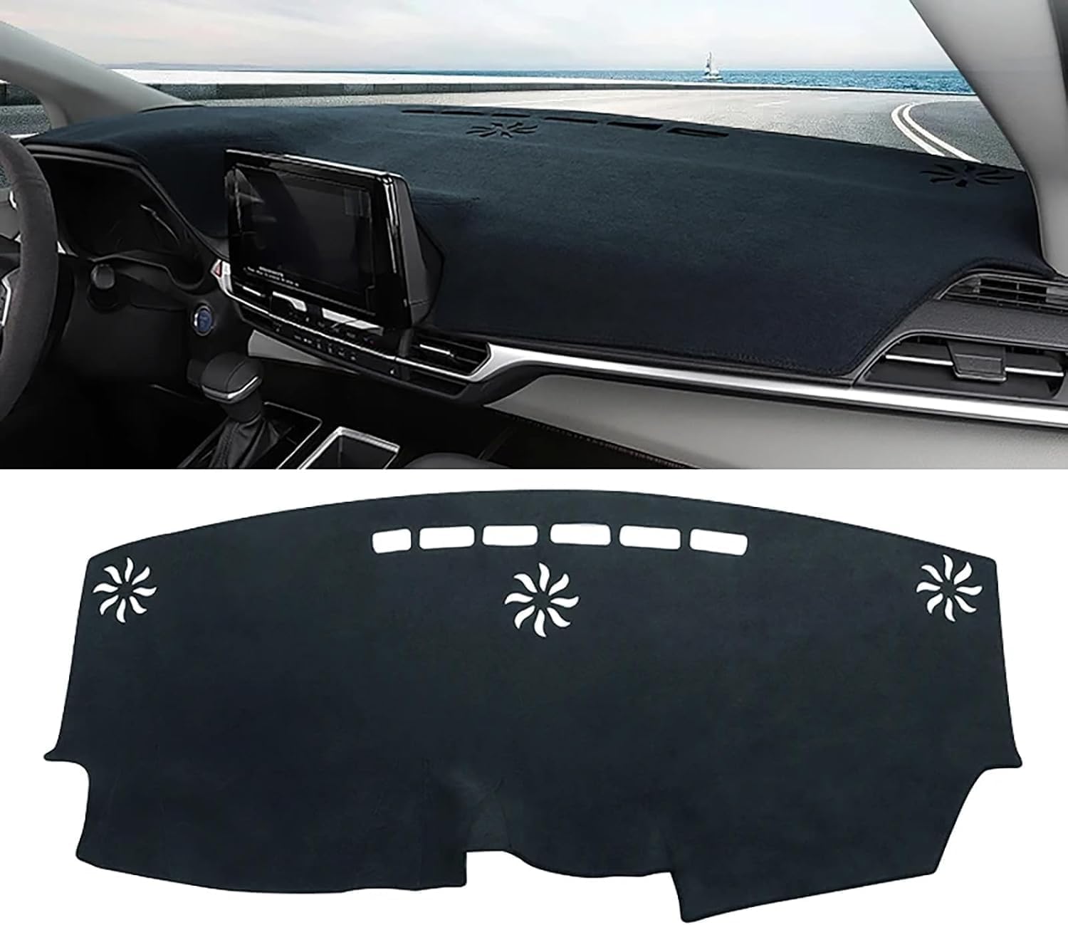 DdaiXQ Car Dashboard Mat For Toyota Sienna 2021 2022 2023 2024, Anti Slip Anti Glare Dustproof Dashboard Cover Pad Protector Dash Cover Sunshade Dashmat