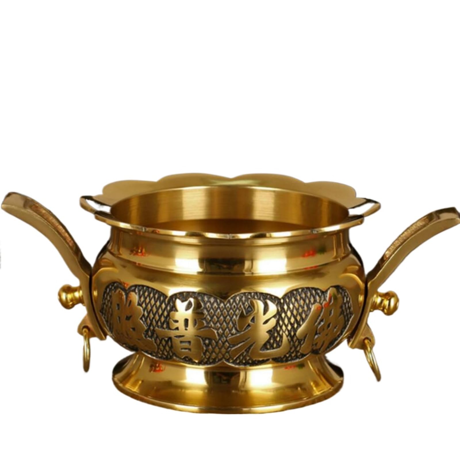 Encensoir en cuivre pur de 23 cm fabriqué à la main avec dentelle élégante
