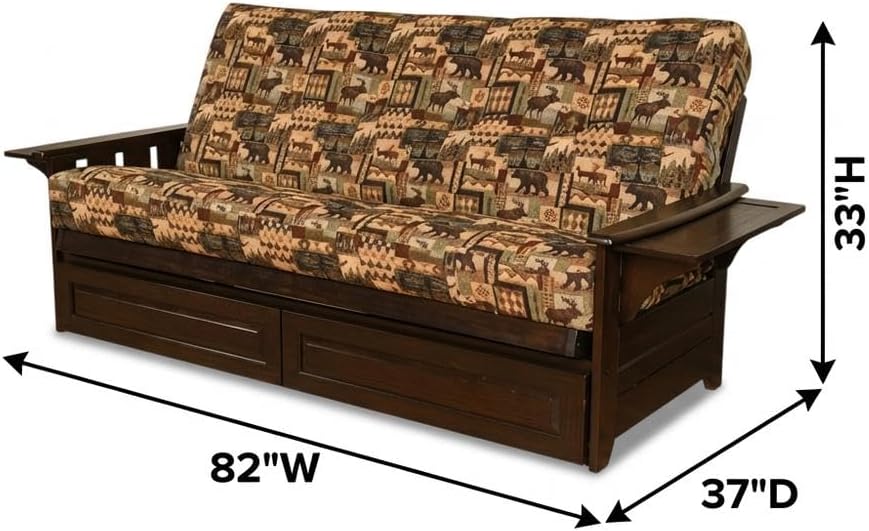 Starlight Canyon Home Brown Futons with Polyester-Cotton Fabric, Durable Frame, Stylish and Comfortable for Living Room, Guest Room