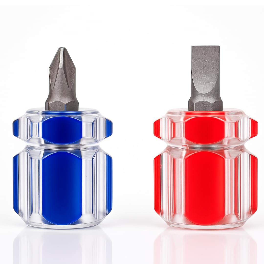 1.5" Small Stubby Screwdriver 2 Piece Set | One Phillips, One Slotted | Great For Sewing Machine and Small Electronics Repairs