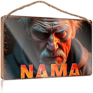 YFOK Door Sign For Front Door Outside Fiery Portrait Of An Elderly Man W...