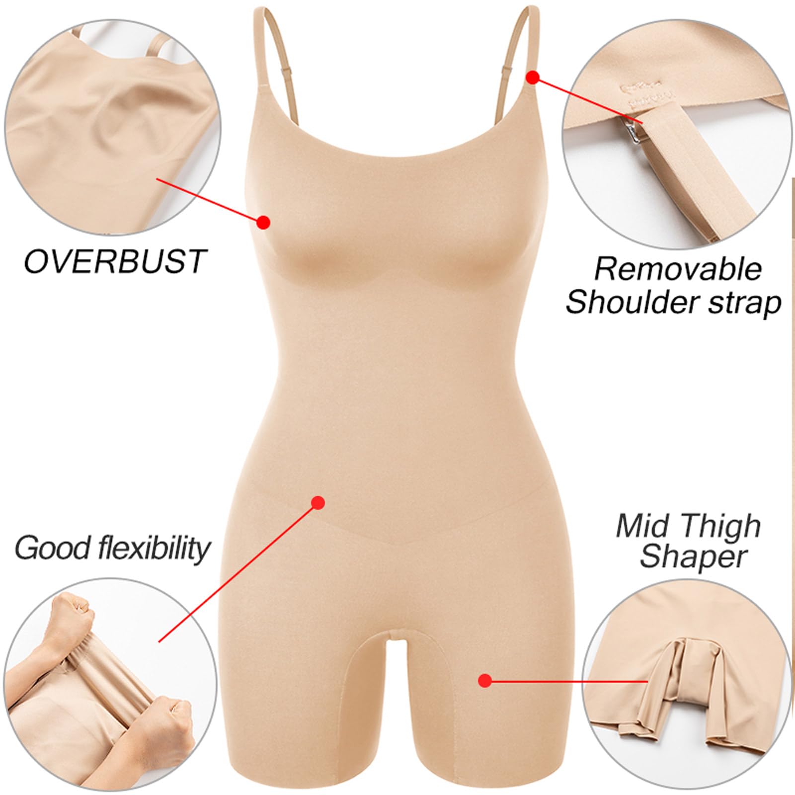 Prenda modeladora de Cuerpo Completo, Bragas Reductoras de Muslos para Levantamiento de glúteos, Entrenador de Cintura, Ropa Moldeadora de Control de Barriga, corsé, Camisolas