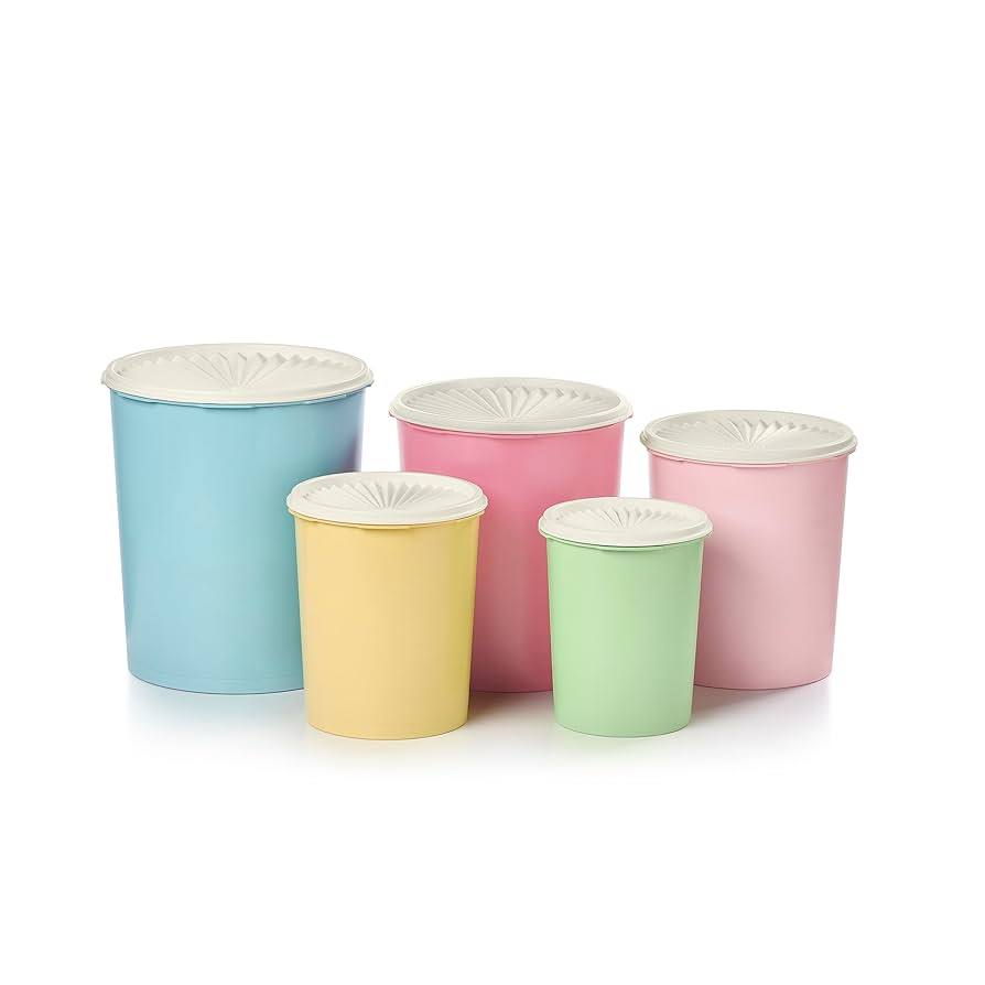 Tupperware ヴィンテージキャニスターセット 10ピース 5サイズ Tupperware Heritage Collection 10 Piece Nested Canister Set