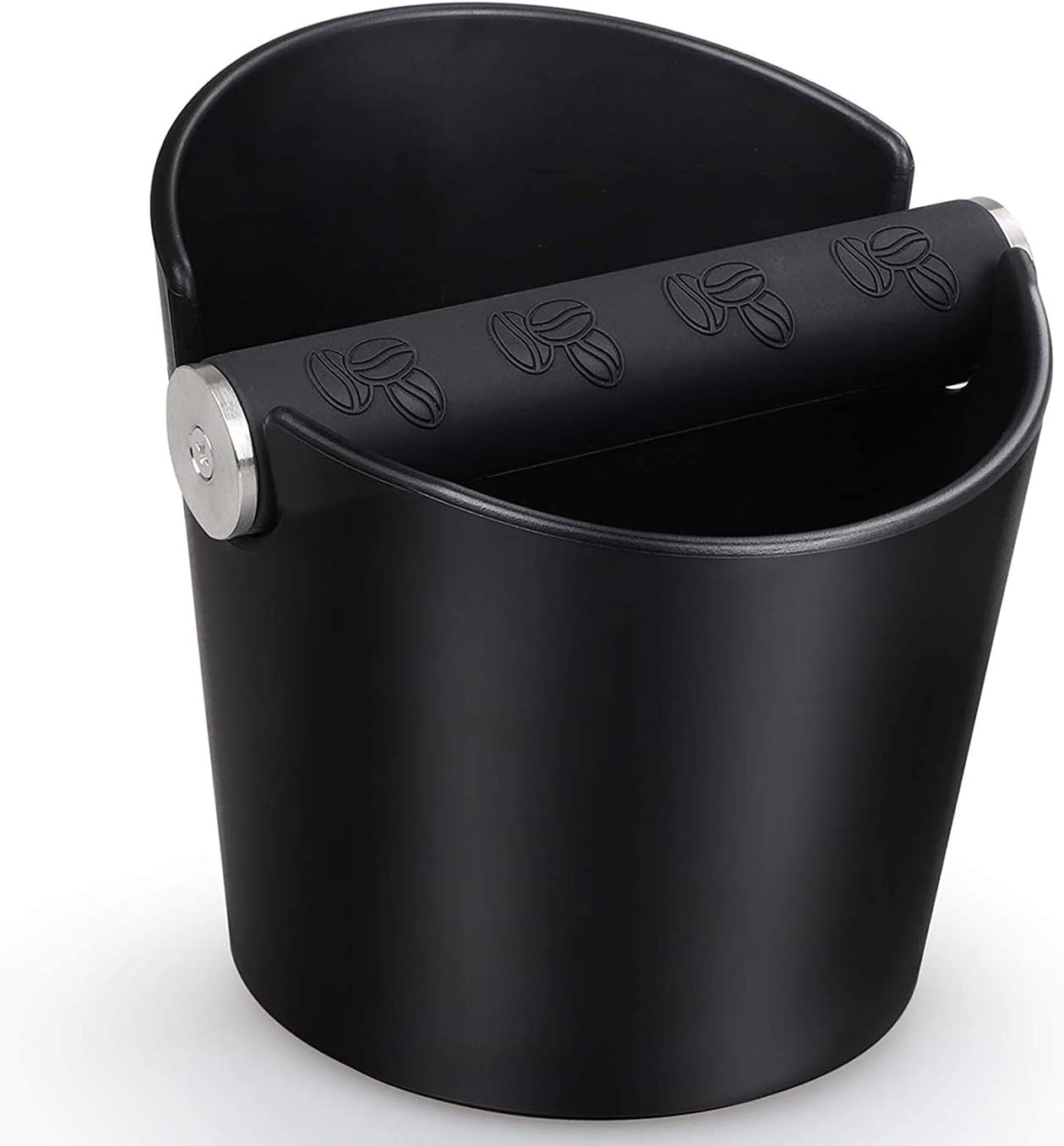 Coffee Knock Box Posos Cafe Cajon para Posos de Cafe Caja de Posos de Café Barista Absorbente de Golpes con Barra de Golpe de Metal Extraíble y Base Antideslizante (Redonda)