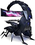 Generic Scorpion Gaming Chair, Modern Office & Gaming Chair, Yellow, Faux Leather, Steel Frame, Adjustable Armrest & Keyboard Tray, Hidden Cup Holder