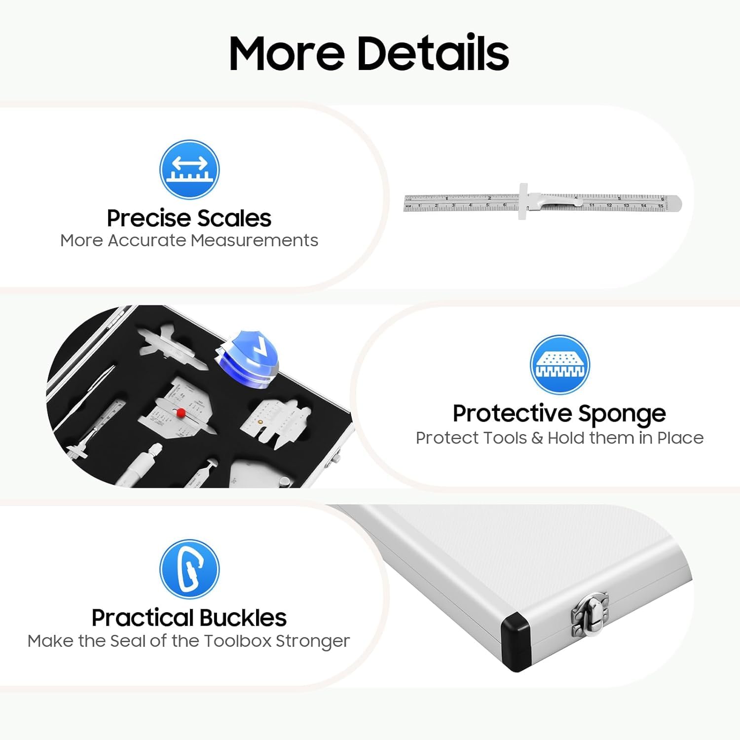 Kit De Inspección De Calibres De Soldadura De Acero Inoxidable De 13 Piezas, Herramientas De Medición De Precisión para Soldaduras De Filete, Juego De Prueba Completo con Estuche Resistente.