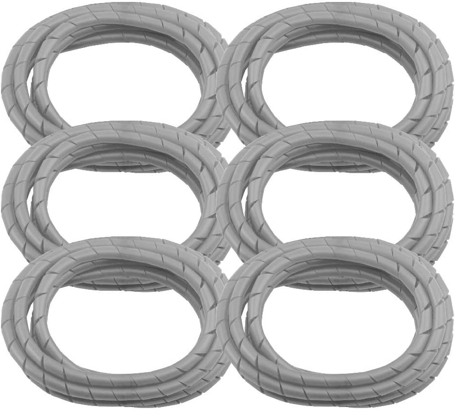 6 Pack BarberMate Premium 8' Cord Cover Prevents Cord Tangling - Silver